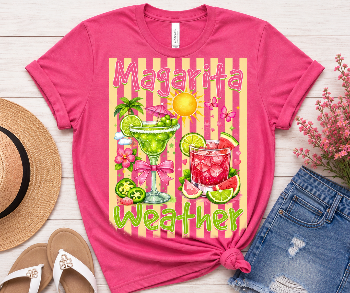 Margarita Weather Graphic Tee – Hot Pink