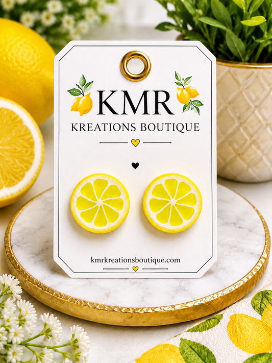Lemon Slice Stud Earrings