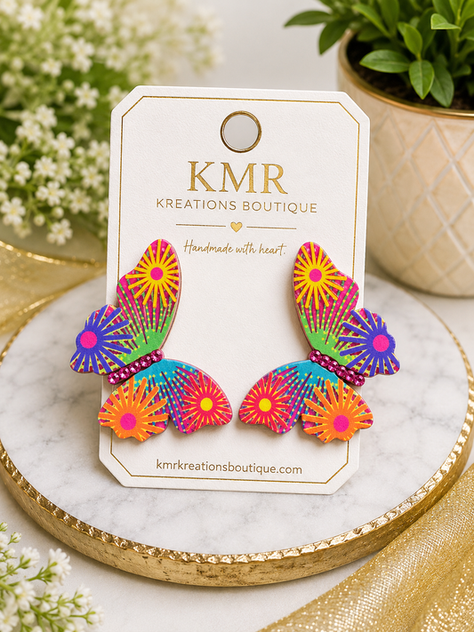 Whimsical Butterfly Statement Earrings