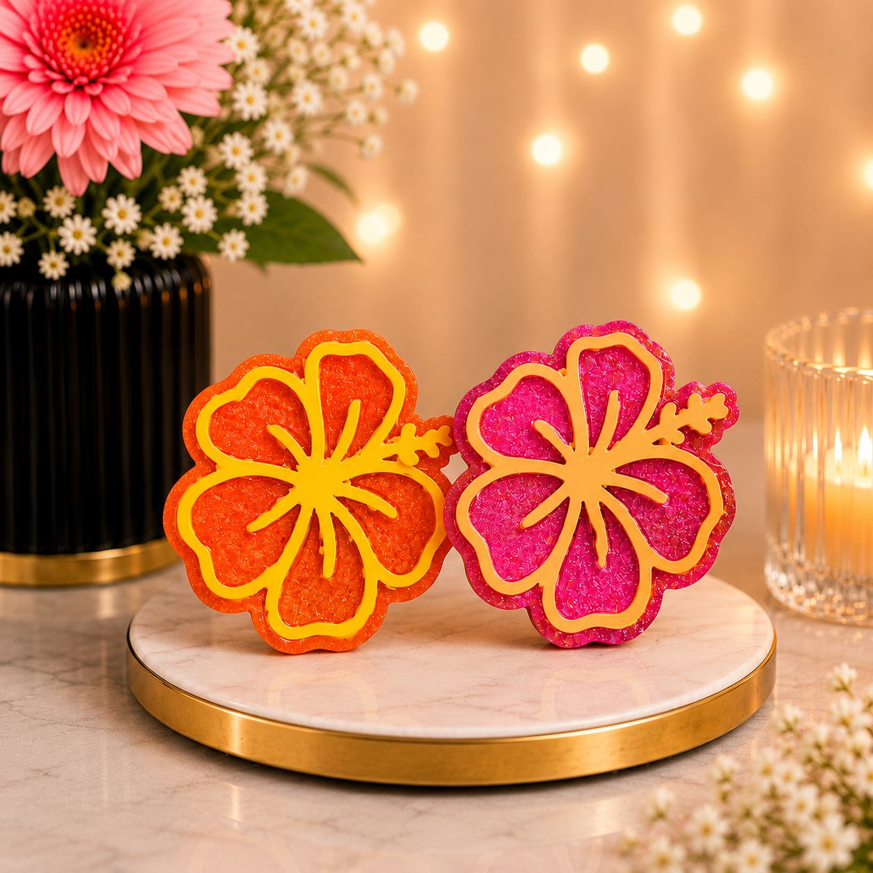 🌺 Tropical Hibiscus Car Clip Freshies – Set of 2 🌺 Japanese Cherry Blossom