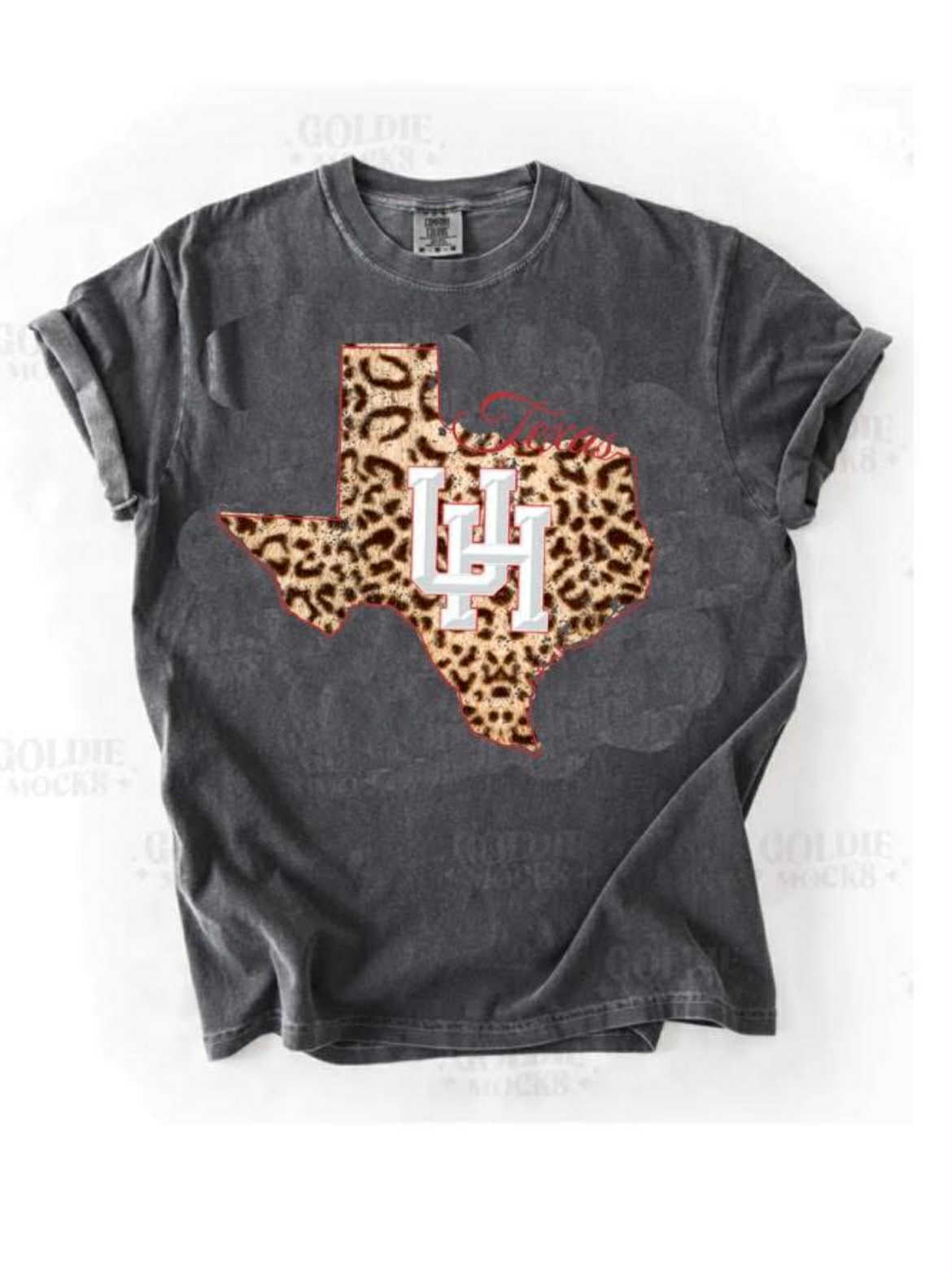 Texas Leopard Print UH Tee – University of Houston Graphic Shirt