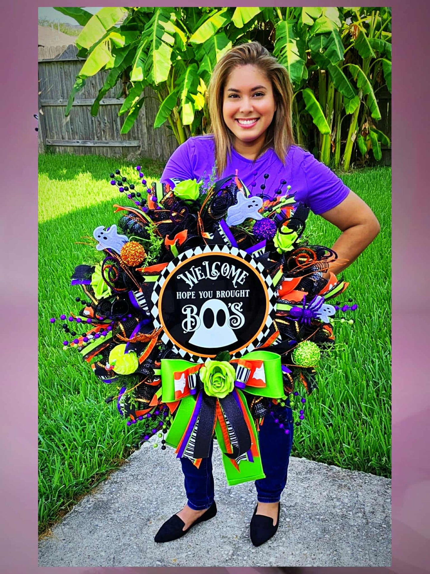 Halloween wreath, Ghost wreath
Welcome Halloween décor, Trick or Treat wreath, Spooky door décor, Boo sign wreath