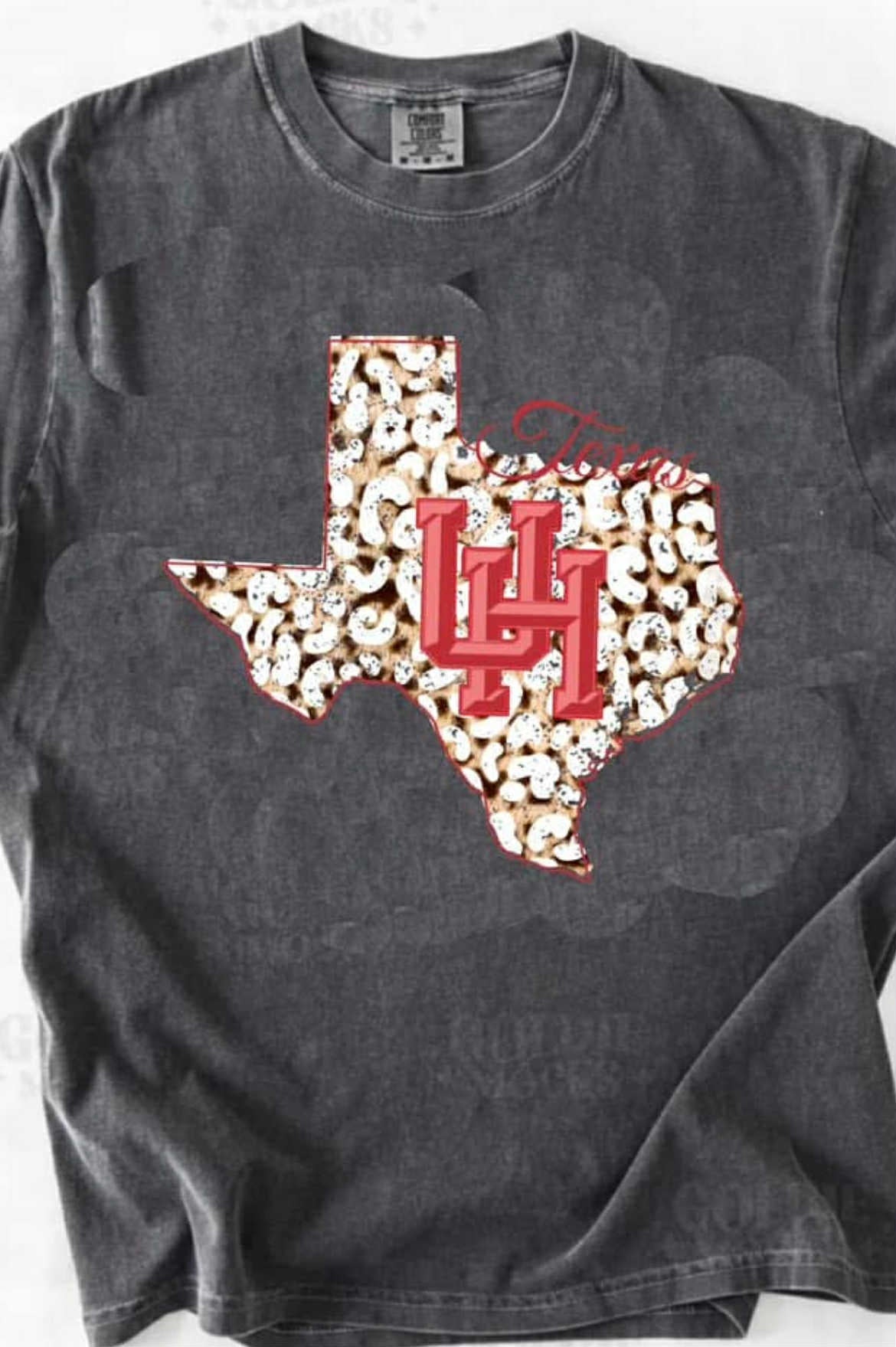 Texas Leopard Print UH Tee – University of Houston Graphic Shirt