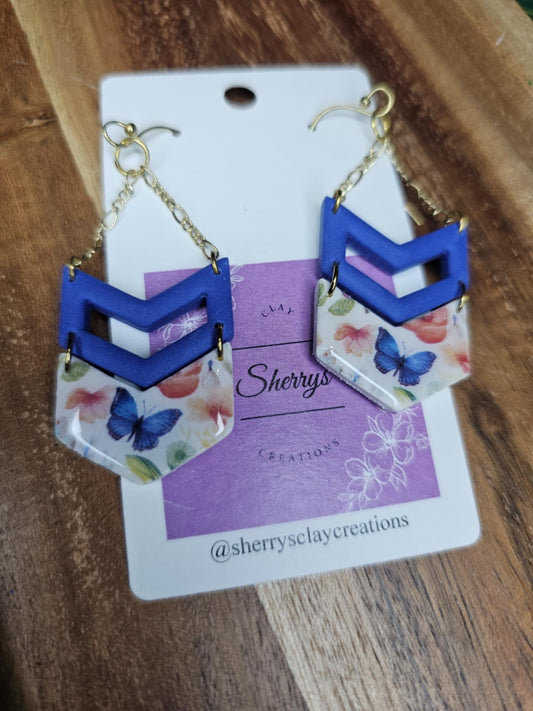 Butterfly Earrings, Butterfly Clay Earrings, Spring Clay Earrings
