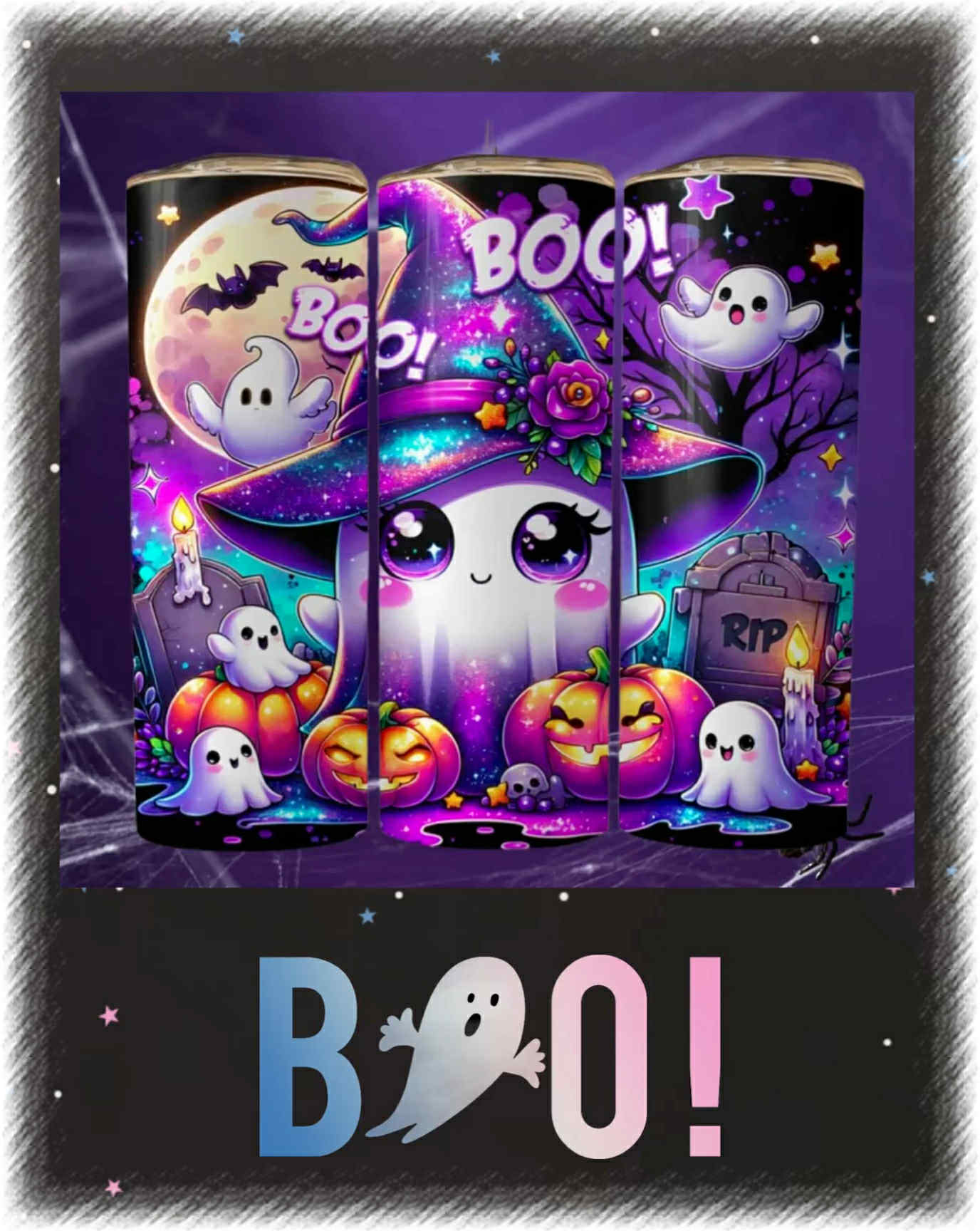 Halloween Tumbler, Ghost Tumbler, Spooky Cup, Boo Tumbler
