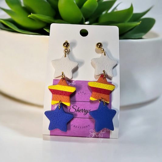 Astros Earrings, Houston Astros Jewelry, Polymer Clay Earrings, Astros Fan Accessory,  Astros Game Day Jewelry,