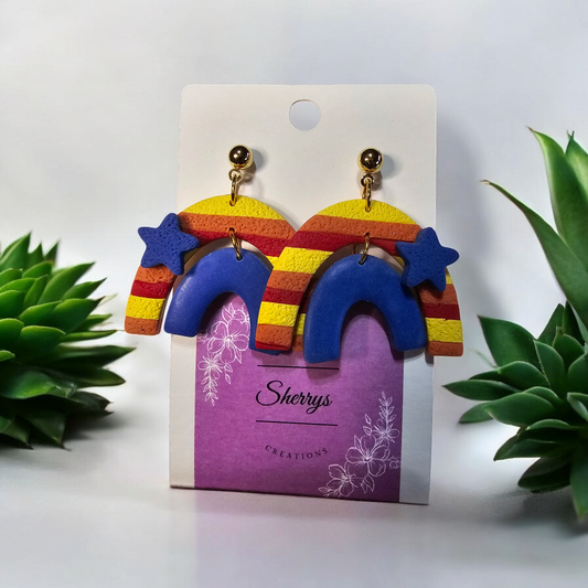Astros Earrings, Houston Astros Jewelry, Polymer Clay Earrings, Astros Fan Accessory,  Astros Game Day Jewelry,