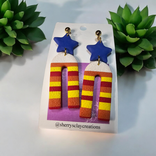 Astros Earrings, Houston Astros Jewelry, Polymer Clay Earrings, Astros Fan Accessory,  Astros Game Day Jewelry,