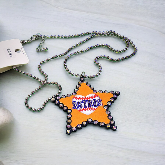 Astros Inspired Necklace - Baseball Fans - Baseball Necklace - Baseball Lover-