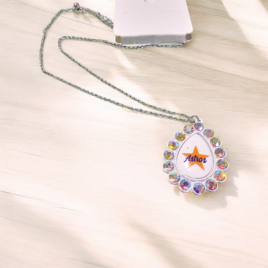 Astros Inspired Necklace - Baseball Fans - Baseball Necklace - Baseball Lover-