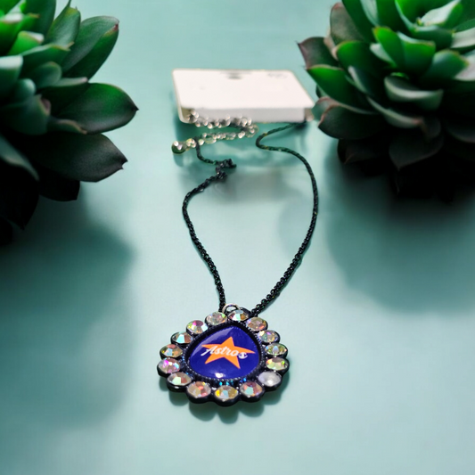 Astros Inspired Necklace - Baseball Fans - Baseball Necklace - Baseball Lover-