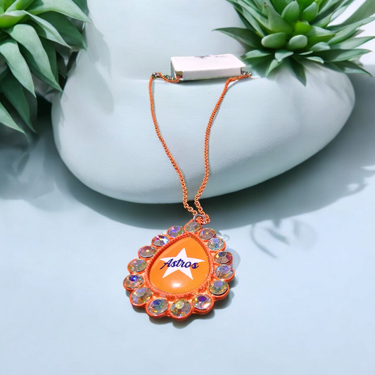 Astros Inspired Necklace - Baseball Fans - Baseball Necklace - Baseball Lover-