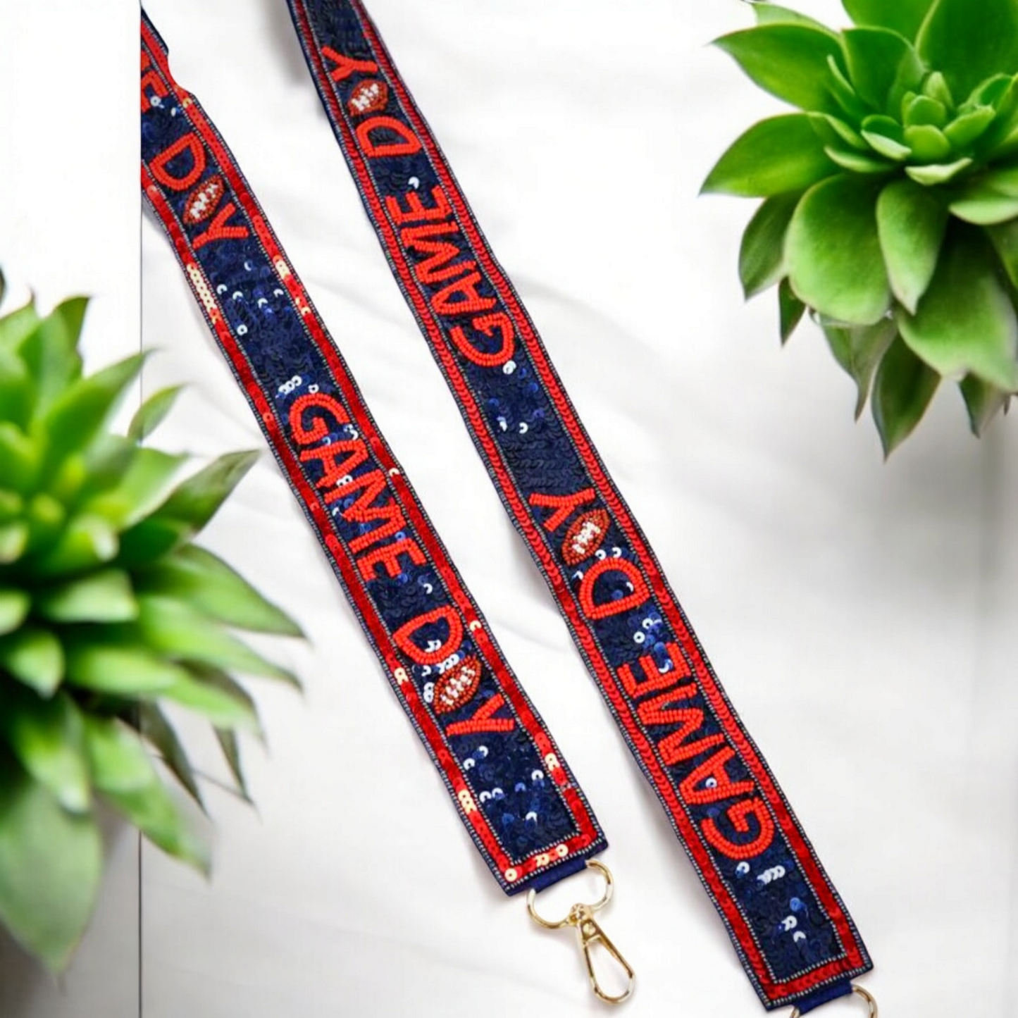 Game Day Sequin Strap NAVY RED - Texans Sequin Strap