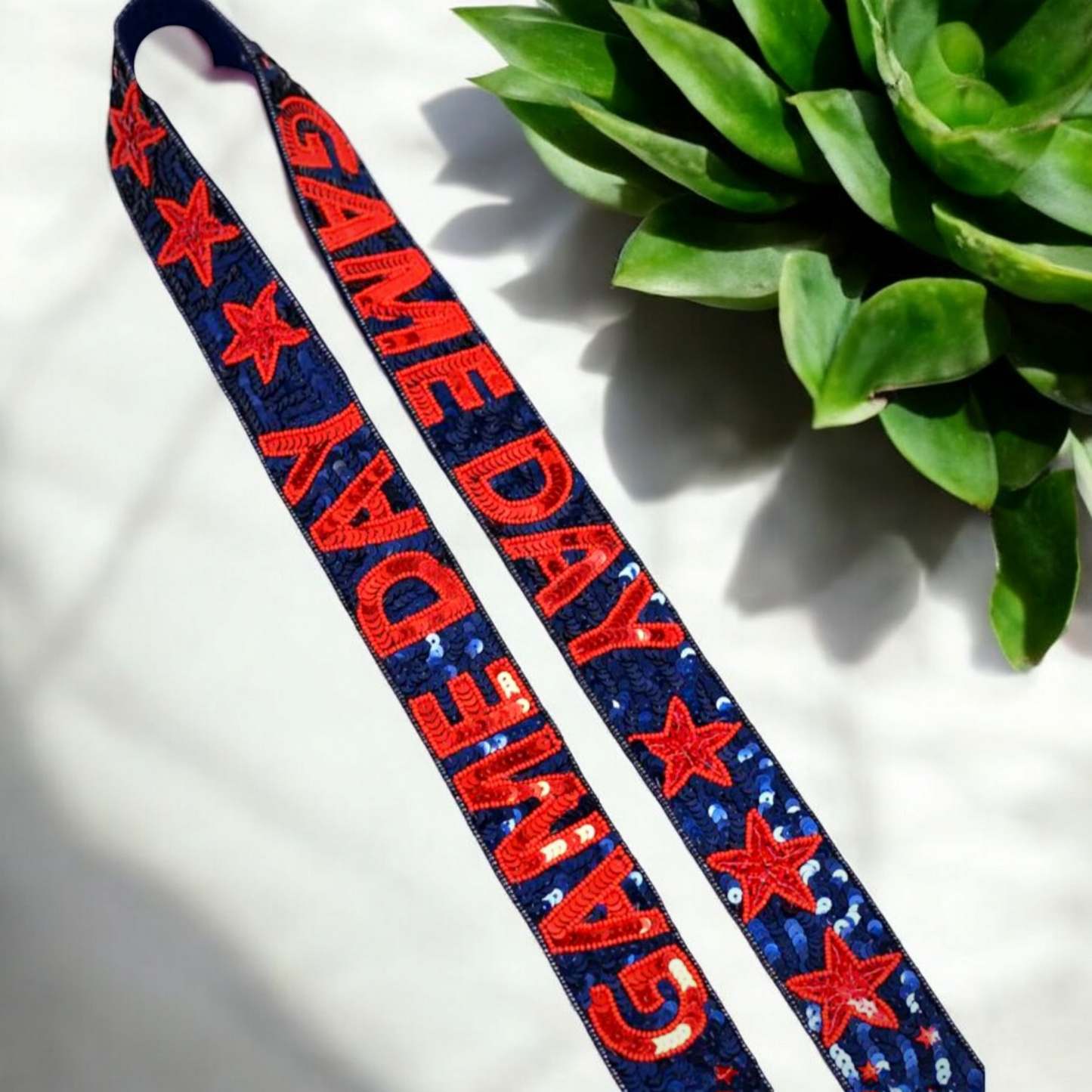 Game Day Star Sequin Strap NAVY RED