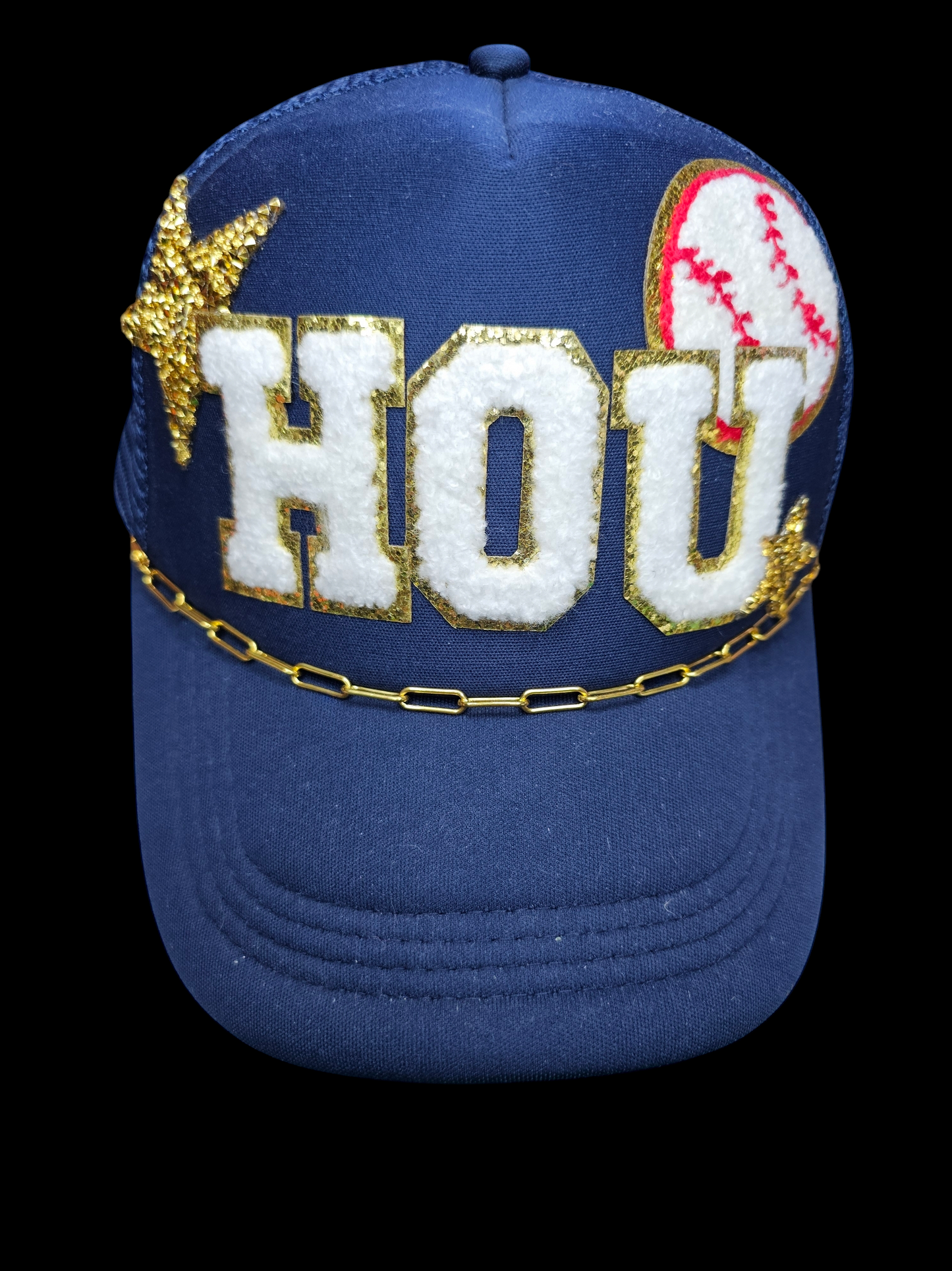 Houston Baseball Trucker Hat, Everything Baseball with Custom Chain