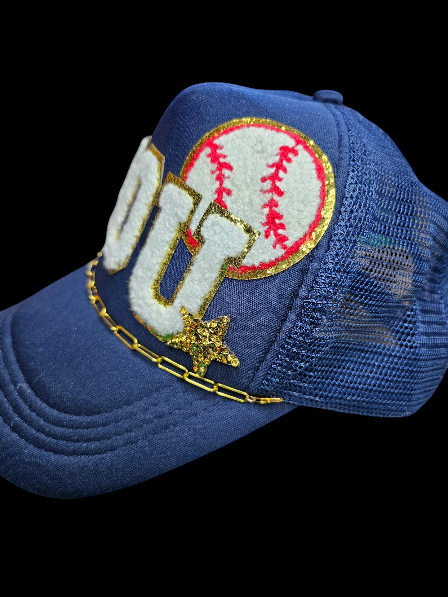 Houston Baseball Trucker Hat, Everything Baseball with Custom Chain