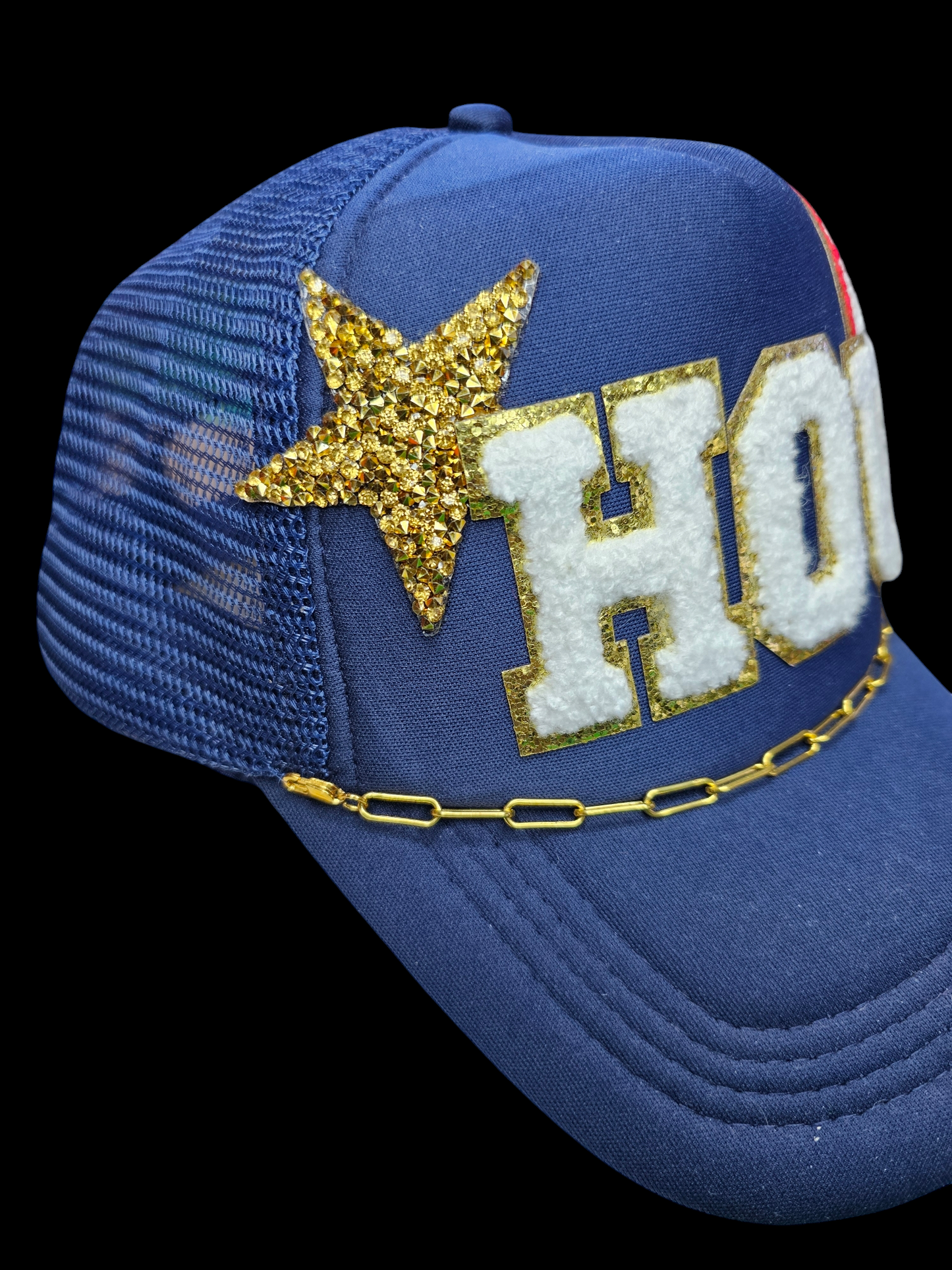 Houston Baseball Trucker Hat, Everything Baseball with Custom Chain
