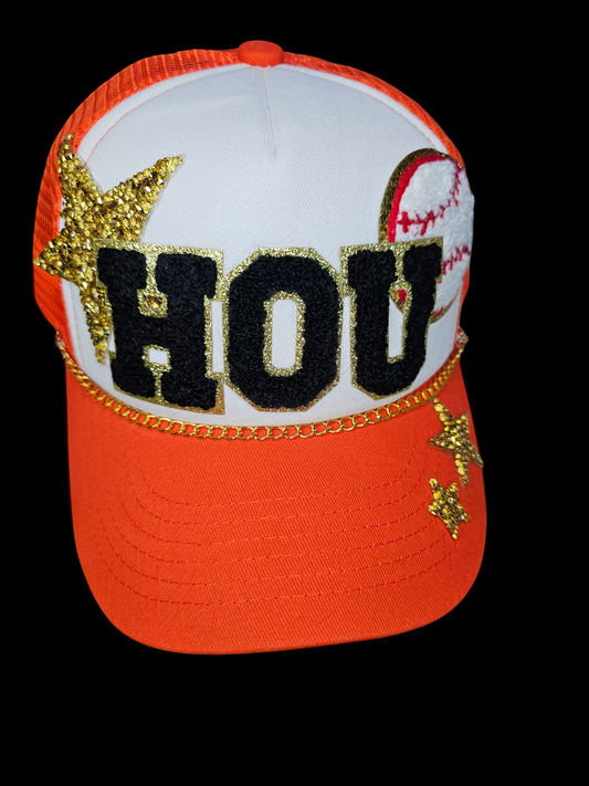 Houston Baseball Trucker Hat, Everything Baseball with Custom Chain