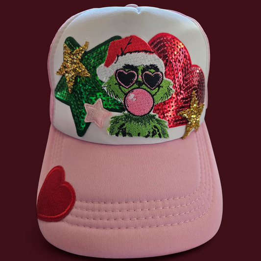Christmas Green Monster Trucker Hat, Green Monster Accessory