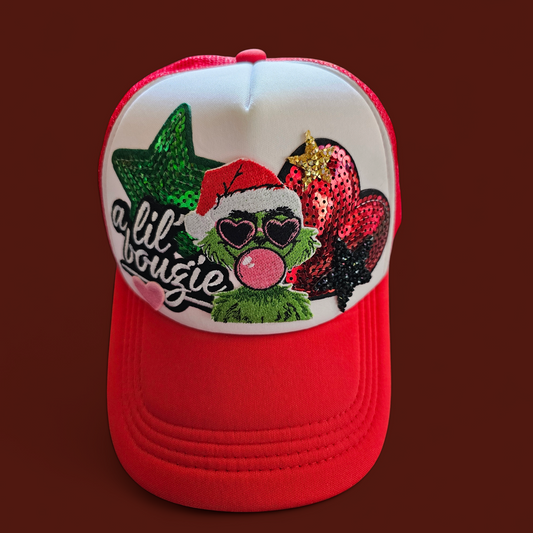 Christmas Green Monster Trucker Hat, Green Monster Accessory