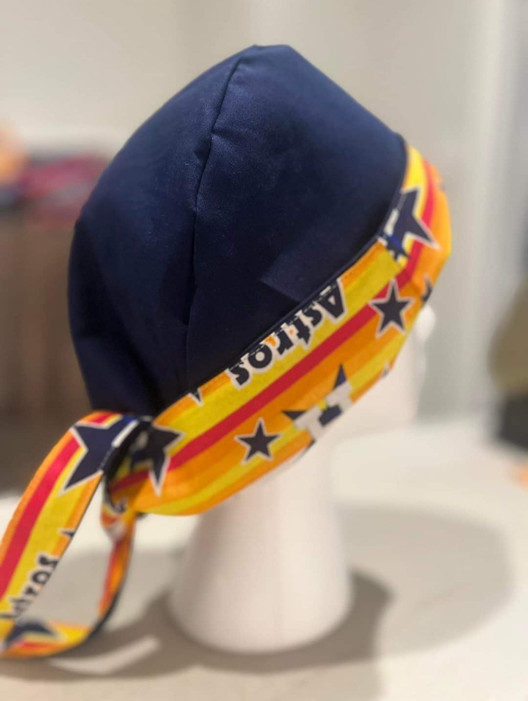Houston Astros MLB surgeon scrub hat with ties