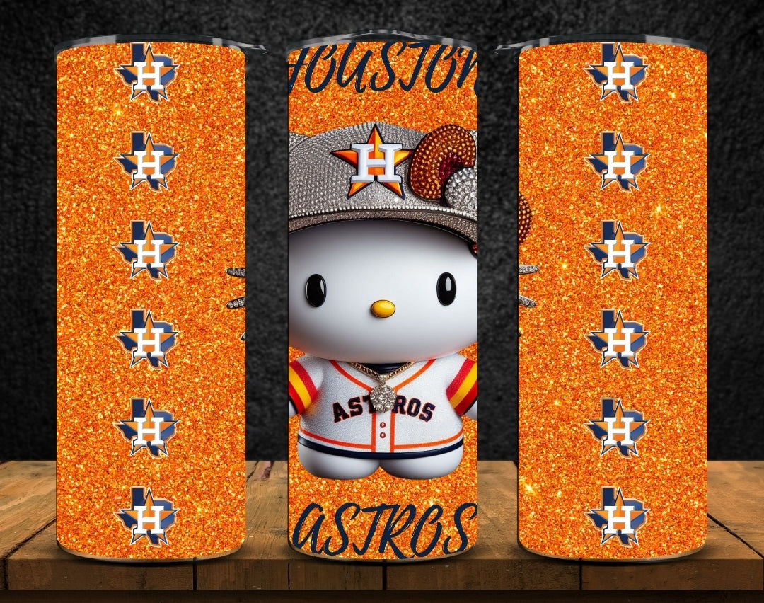 Orange Hello Kitty Astros Tumbler