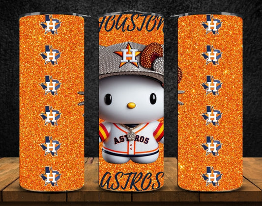 Orange Hello Kitty Astros Tumbler