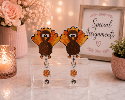 Cute Thanksgiving Turkey Badge Reel