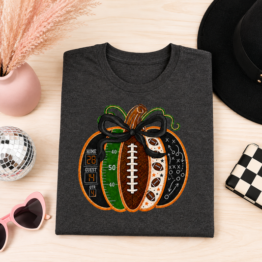 Football Pumpkin Graphic Tee 🏈🎃