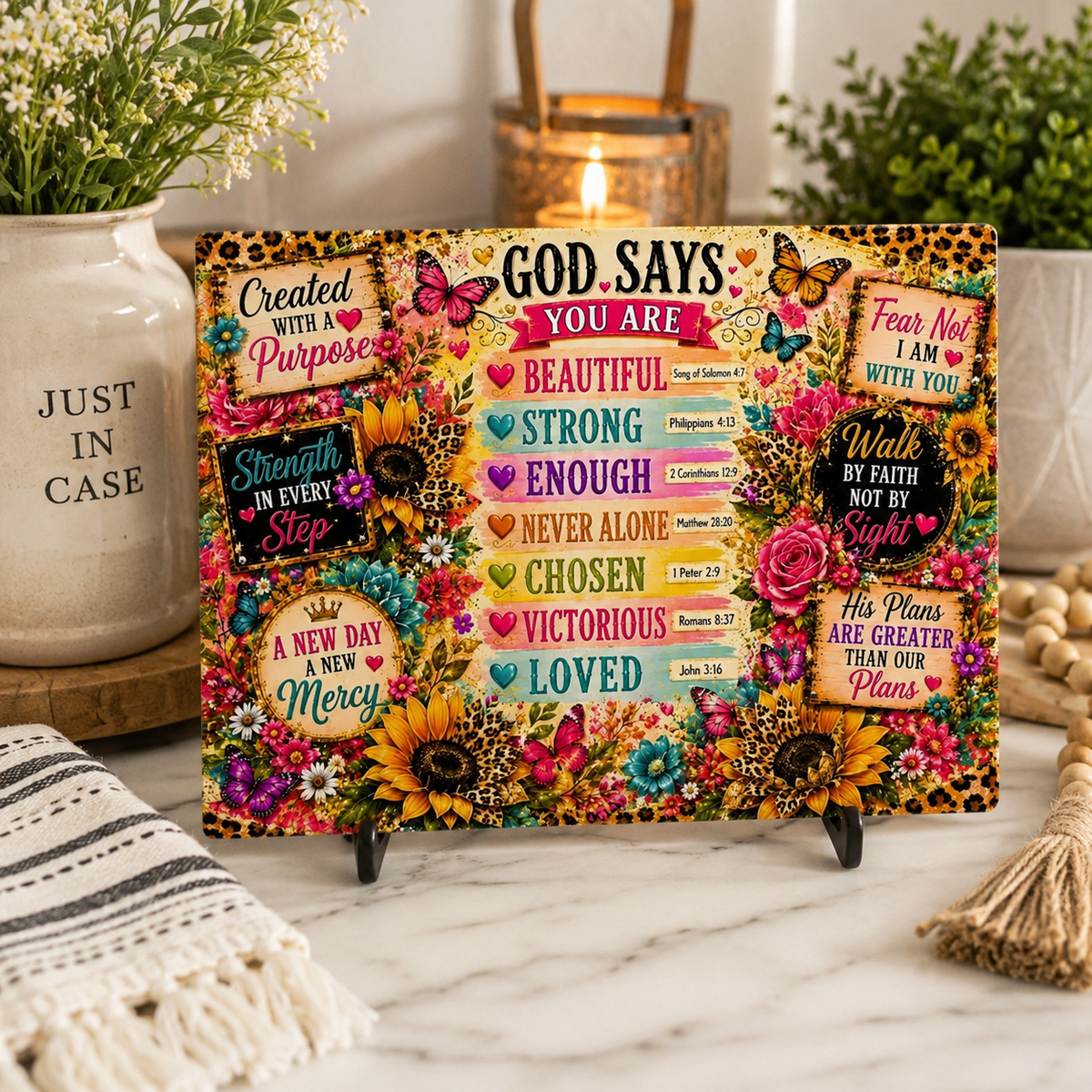 God Says You Are - Sublimation Glass Cutting Board