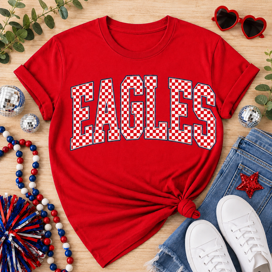 Checkered Eagles Game Day Tee