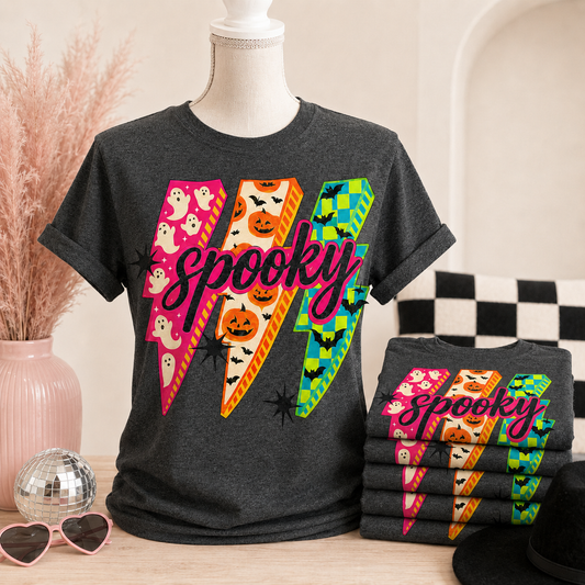 Colorful Spooky Lightning Bolt Tee 👻⚡