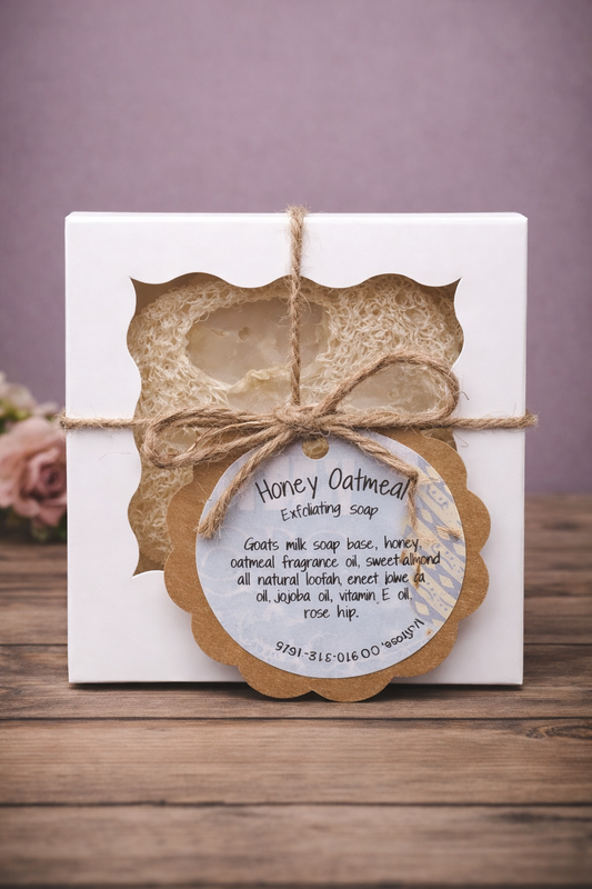 Honey Oatmeal Exfoliating Soap with Natural Loofah
