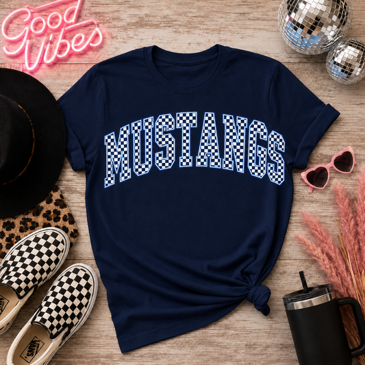 Checkered Mustangs Game Day Tee