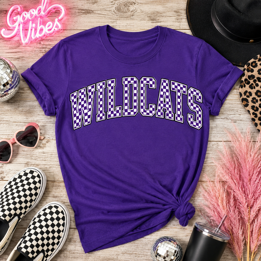 Checkered Wildcats Game Day Tee