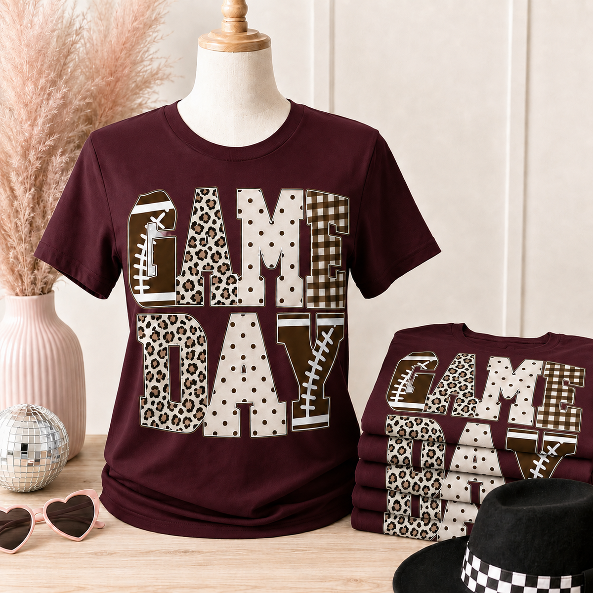 Neutral Game Day Football Graphic Tee