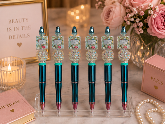 Luxury Floral Designer-Inspired Beaded Pen