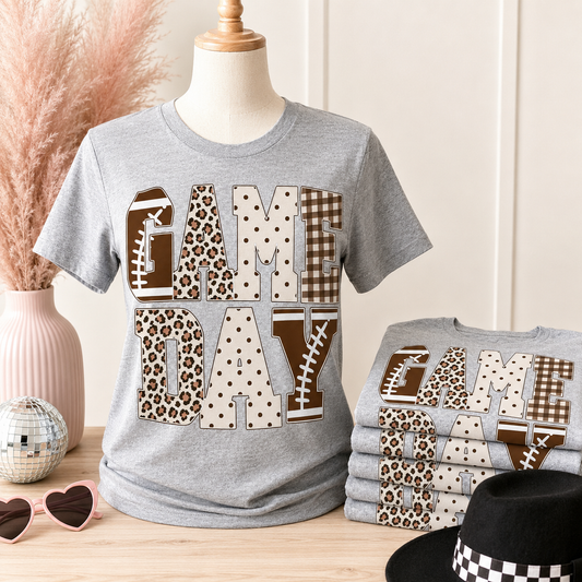 Neutral Game Day Football Graphic Tee