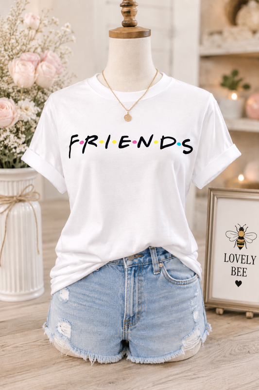 Friends Inspired Graphic Tee – Color Dot Design | Casual Everyday Shirt
