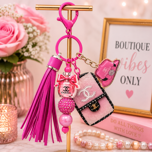 Pink Glam Keychain Charm