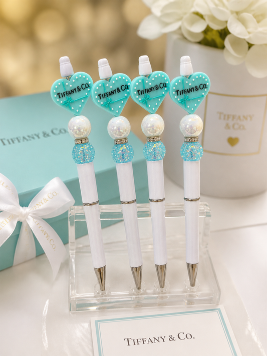 Tiffany-Inspired Glam Beaded Pens