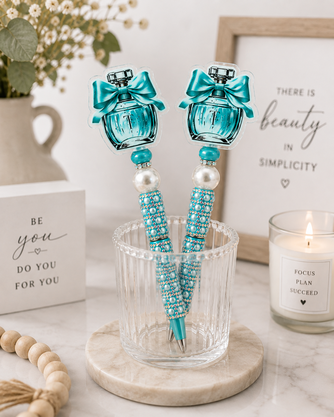 Luxury Tiffany-Inspired Beaded Pen