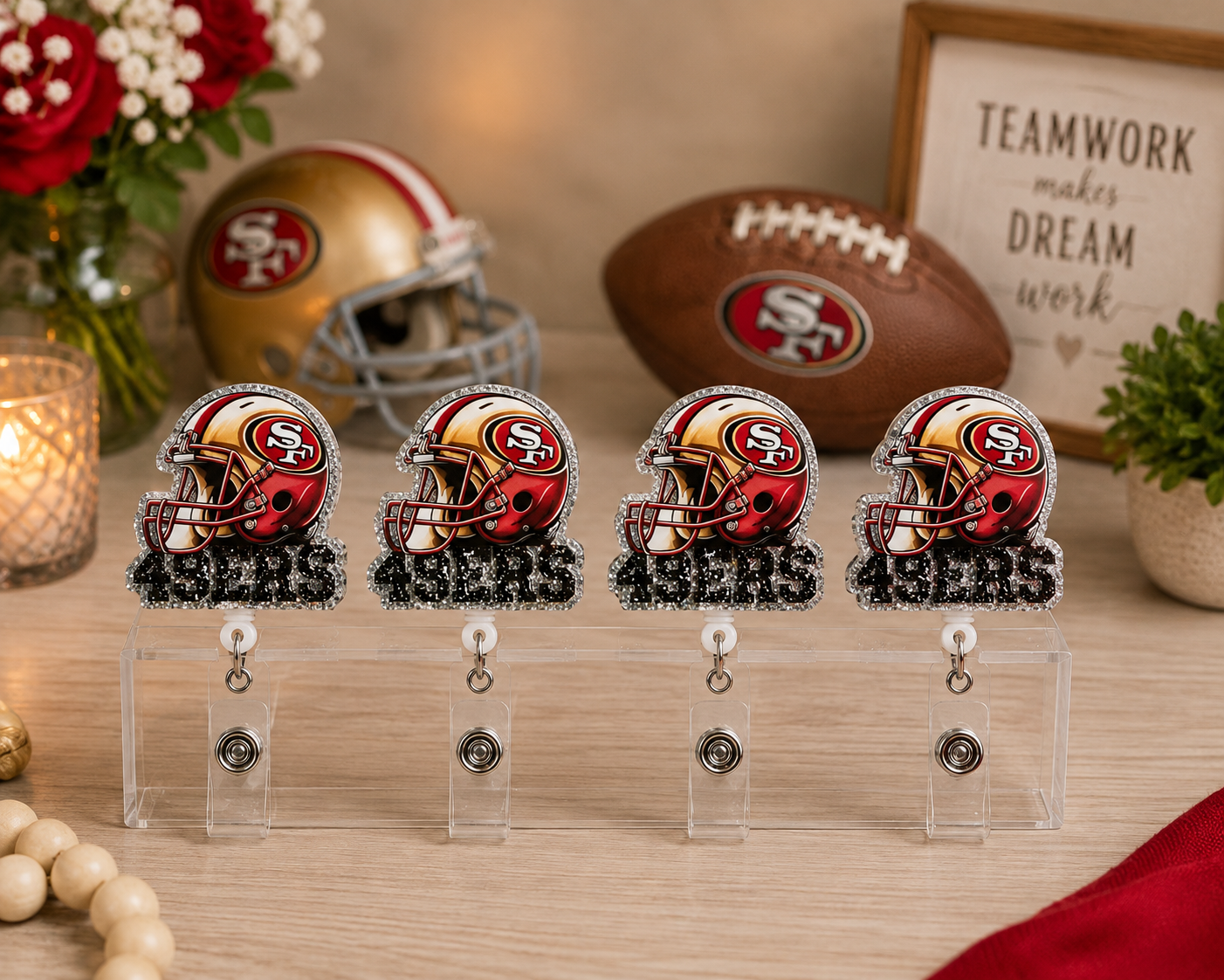 San Francisco 49ers Helmet Badge Reel