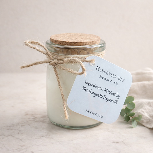 Honeysuckle Soy Wax Candle – Floral Spring Scent | 7 oz