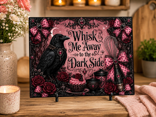 Whisk Me Away to the Dark Side - Sublimation Glass Cutting Board