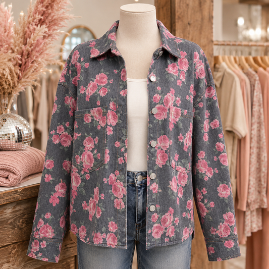 Rosie Stretchy Denim Shacket