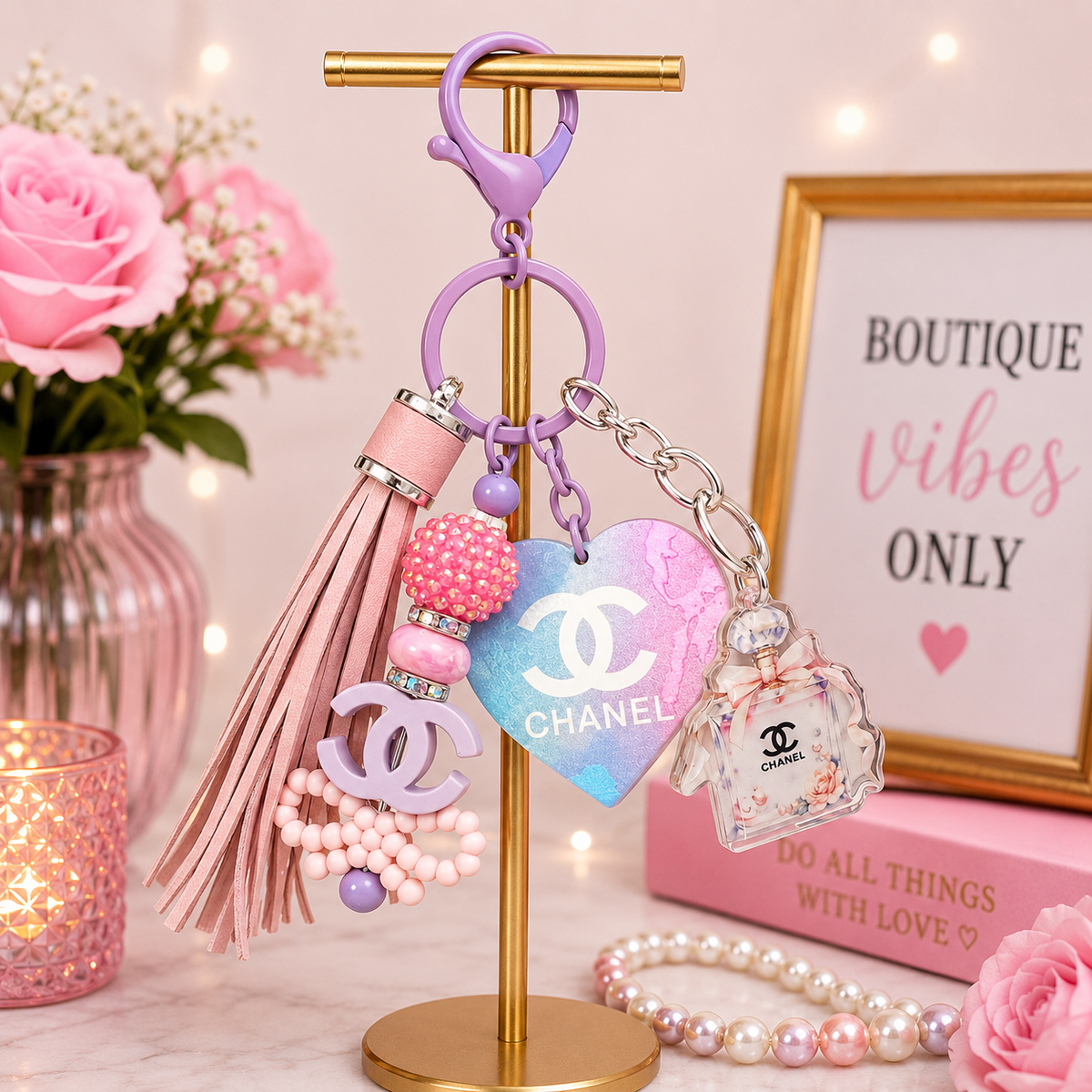 Pastel Glam Keychain Charm