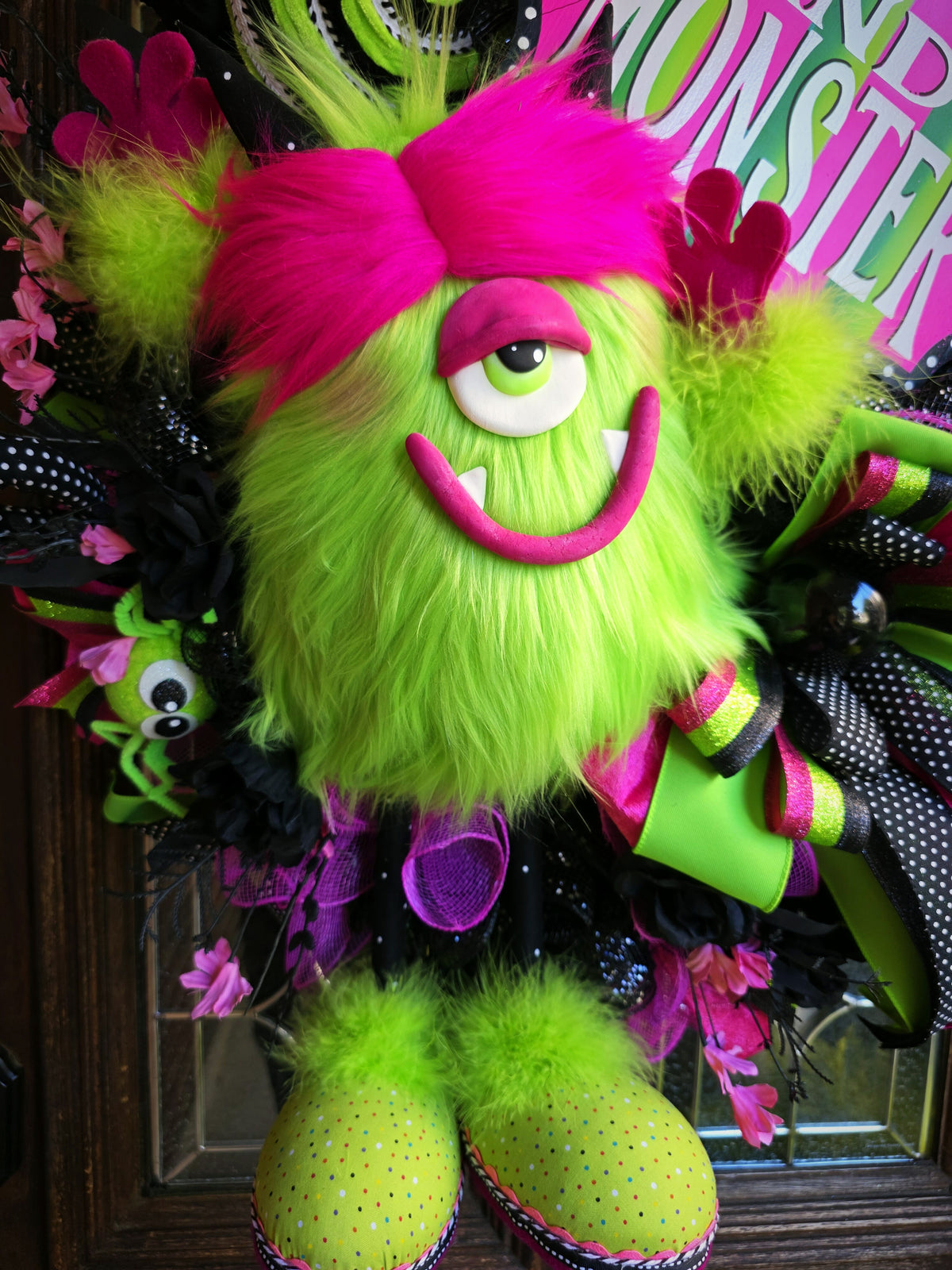Candy Monster Wreath, Halloween Decor, Whimsical Wreath, Sweet And Spooky, Front Door Goals