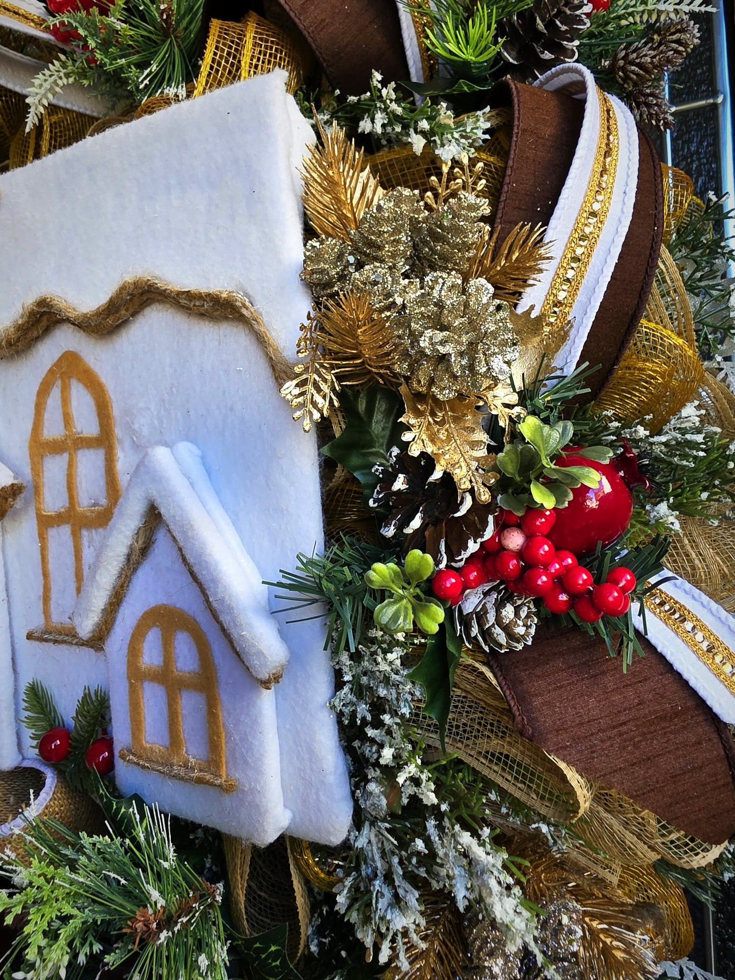 Elegant Chapel Christmas Wreath – Handmade Winter Church Door Décor