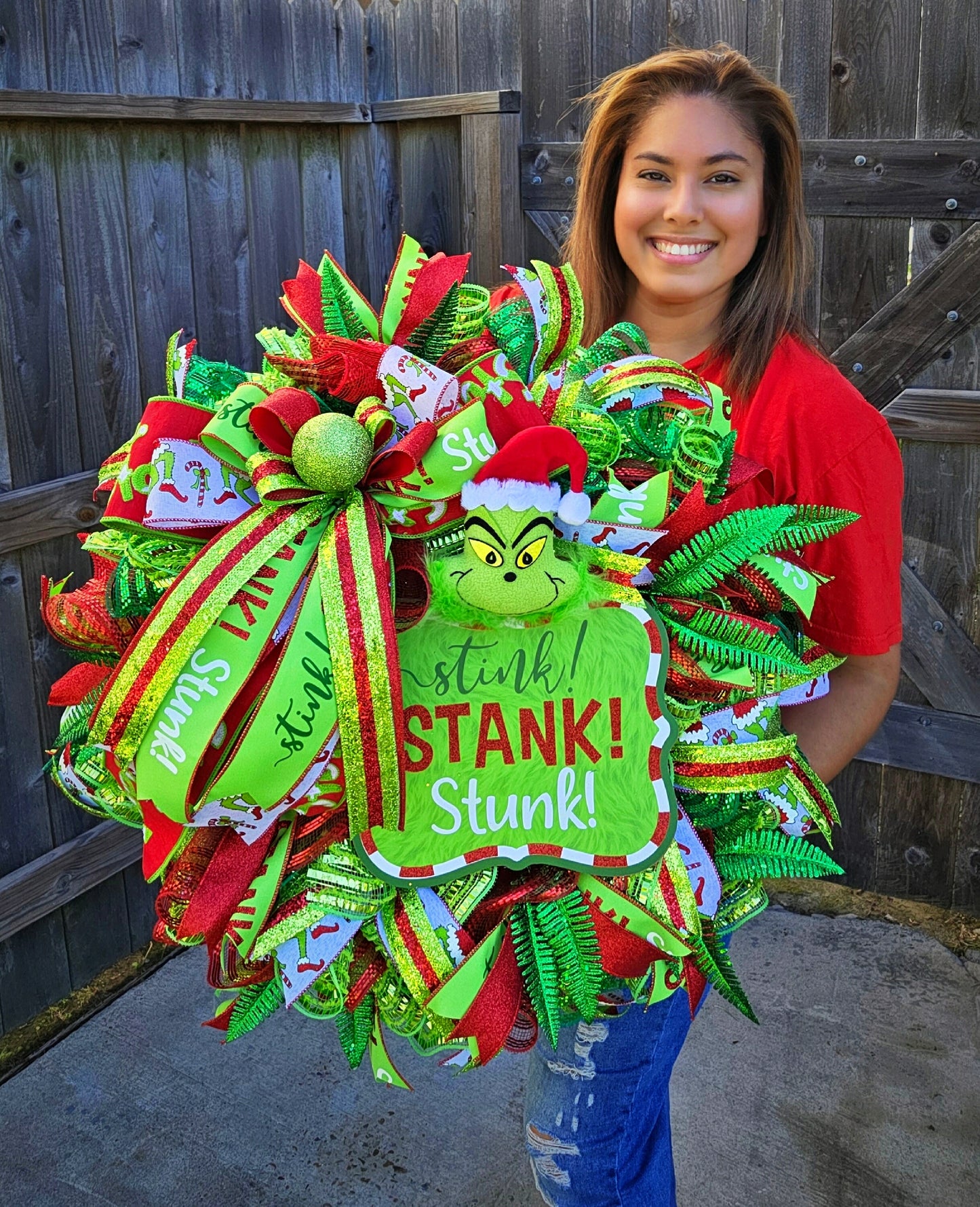 🎄 Stink! Stank! Stunk! Christmas Wreath – Whimsical Holiday Door Decor
